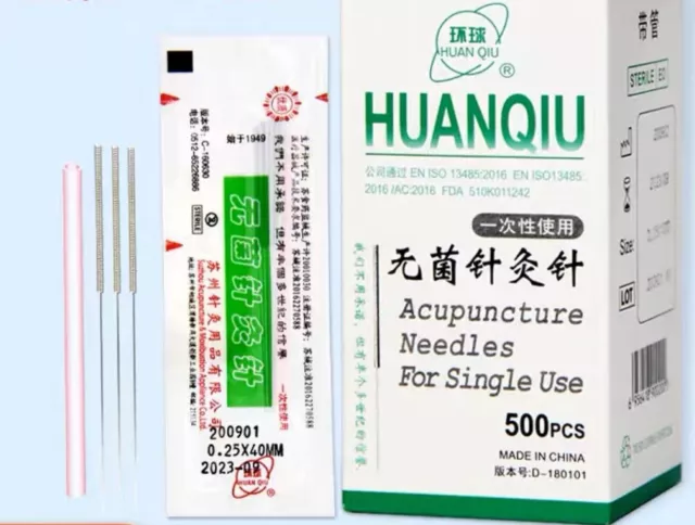 500 1000 Massage HUANQIU Acupuncture TCM Spring Handle Needles with guide tube