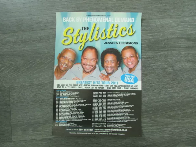 The Stylistics from the USA Greatest Hits Tour 2011 all Dates Theatre Poster