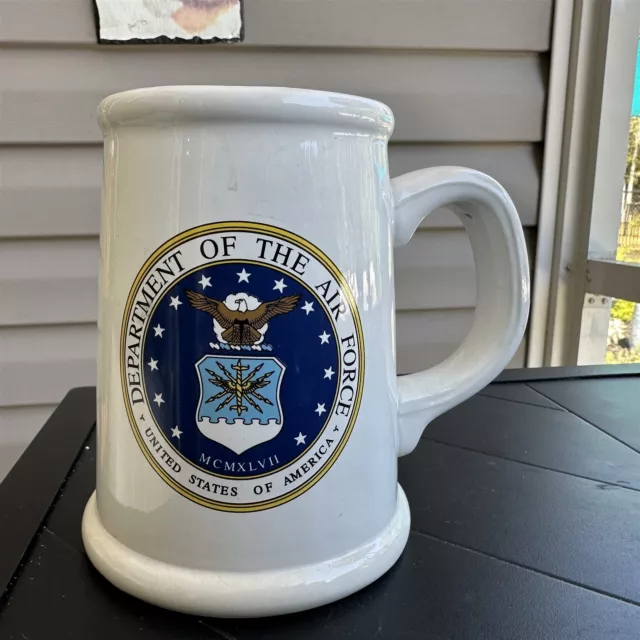 Usa Department Of The Air Force Large Ceramic Coffee Mug Stein Holds 24 Ozs.