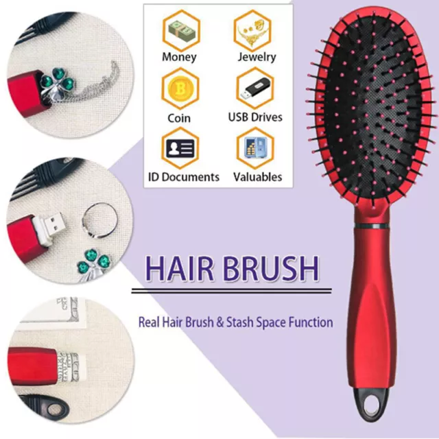 Real Hair Brush Stash Safe Hidden Secret Box Money Jewelry Hider Diversion Ca.SU