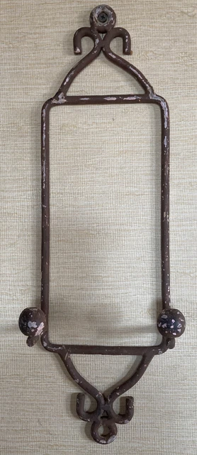 Vintage Wrought Iron Double Coat Hook Wall Mount
