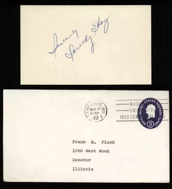 Dorothy Shay D.1978 Actress / Singer Signed 3 x 5 index Card