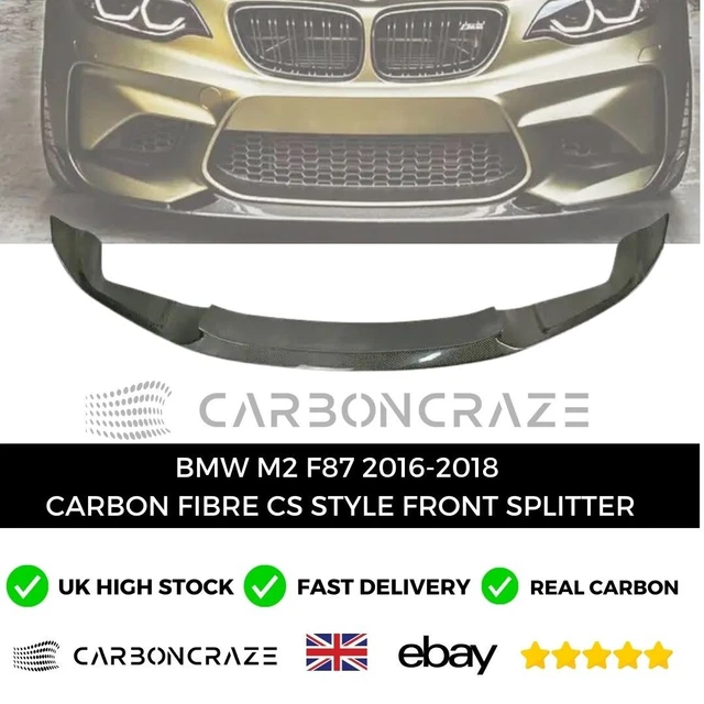 BMW M2 F87 Splitter labbra anteriore stile CS fibra di carbonio 16-18
