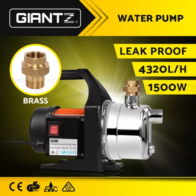 Giantz Garden Water Pump High Pressure 1500W Tank Rain Farm Irrigation House