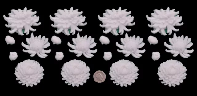 20 x Edible 3D Chrysanthemums  flowers cupcake cake toppers decorations