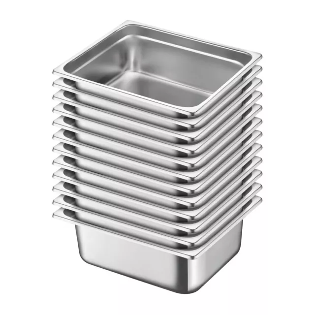 SOGA 12X Full Size 1/1 GN Pan 10cm Deep Stainless Steel Gastronorm GN Pan Tray