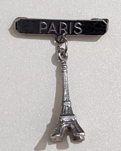 Vintage Paris Eiffel Tower Metal Lapel Pin Badge