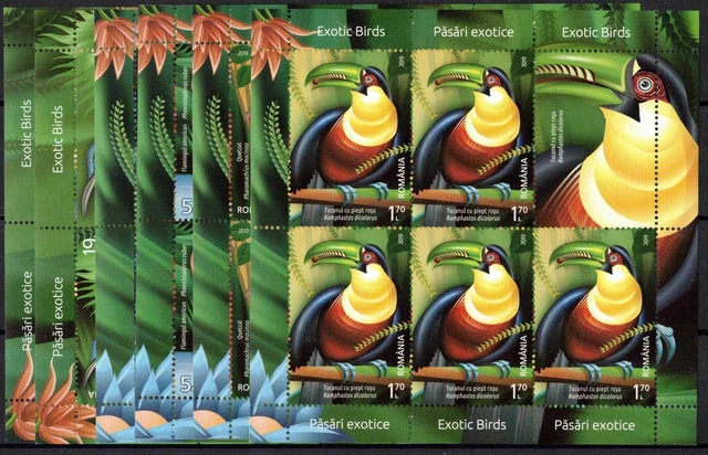 2019 Rumänien, Kleinbogen Serie Vögel, postfrisch/MNH, MiNr. 7589/94, ME 115,-