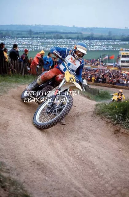 Husqvarna 1970s moto-cross racer Heikki Mikkola photograph motorcycle photo race