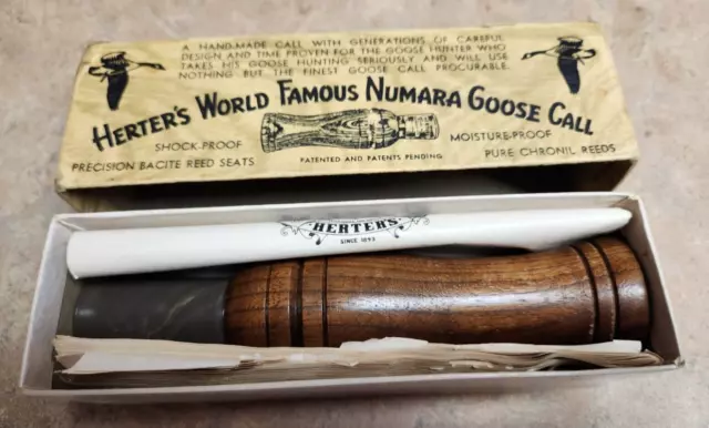 Vintage #377 Herter’s Famous Numara Goose Call With Original Box & Instructions Vintage #377 Herter’s Famous Numara Goose Call With Original Box & Instructions