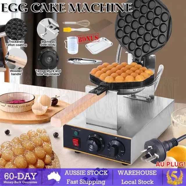 Electric Egg Waffle Maker Non stick Bubble Puffle Maker Baker Cake Machine  1400W