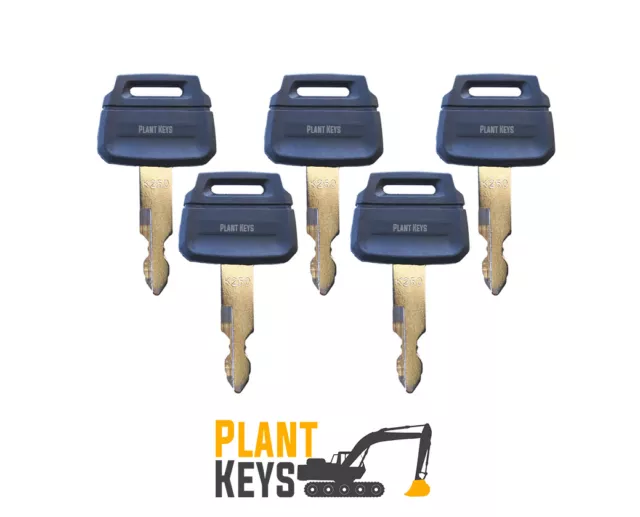 For Kobelco K250 (Set of 5) Excavator Keys New Holland Kawasaki Wheel Loader