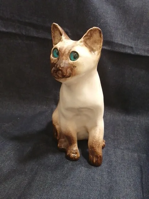 Winstanley Cat - Size 4 - Siamese Cat - Blue Glass Eyes - Signed - Lovely