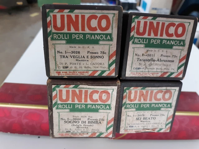 4 Unico rolli per pianola Italian piano roll Sei Beato Sogno Di Bimba...more