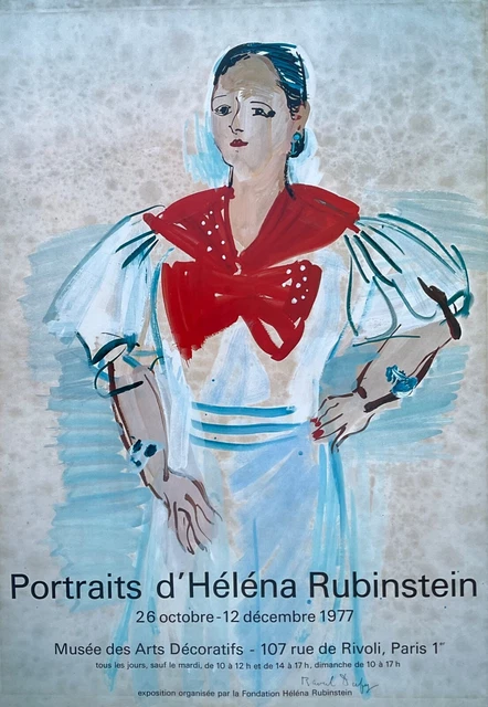 Vintage 1977 Dufy “Portraits d’Héléna Rubinstein” French Museum Exhibition Poster Vintage 1977 Dufy “Portraits d’Héléna Rubinstein” French Museum Exhibition Poster