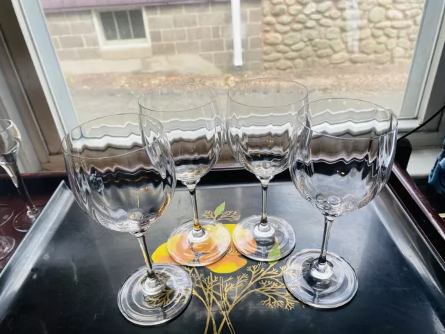 Mikasa Stephanie Wine Glass Ribbed Optic Discontinued Crystal Set Of 4 3