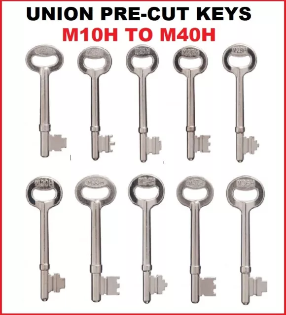 UNION Mortise Lock Key M10H  to M40H  PRE CUT Mortise key House key