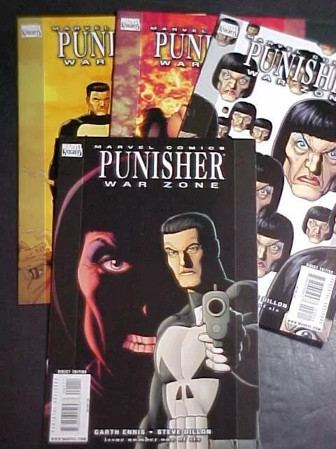 PUNISHER: WAR ZONE #'s 1, 3, 5 and 6! GARTH ENNIS/STEVE DILLON! 2009 MARVEL
