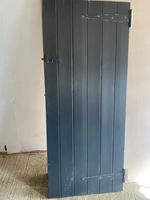 2 Reclaimed Pine Framed Ledge & Brace Plank Door / Rustic Cottage Door /