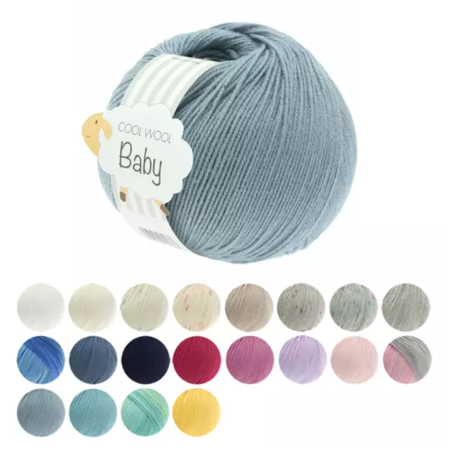 Lana Grossa Cool Wool Yarn Baby Superwash Merino 4Ply Fingering Knitting Crochet