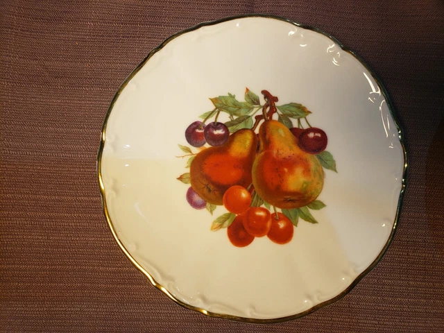 6 Bareuther Waldsassen Bavaria Germany MCM 7.75" Fruit Theme Lunch Plates Set #2 3