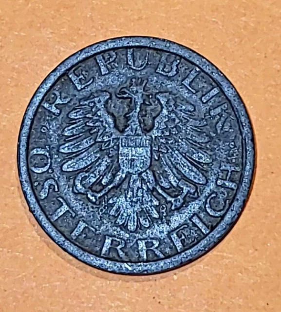 1948 Austria 10 Groschen-KM# 2874-Zinc Second Schilling junk drawer find