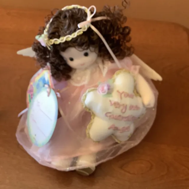 Musical Guardian Angel Doll- Green Tree Collectables -Amazing Grace- Brown Hair