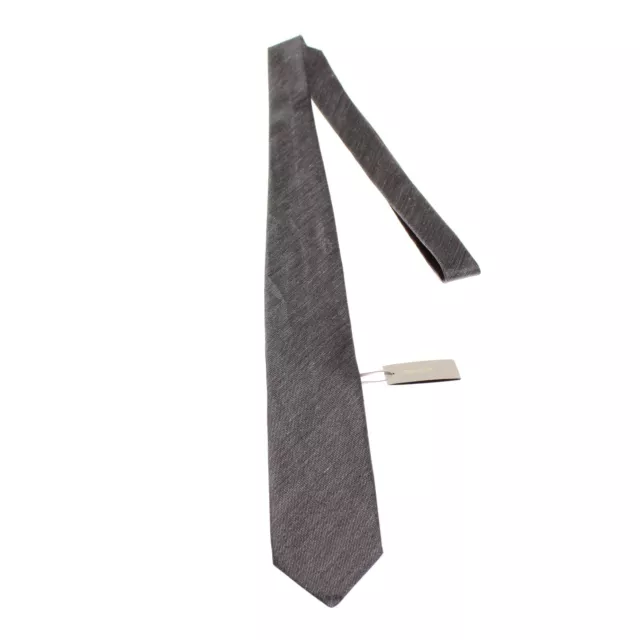 Tom Ford NWT Neck Tie in Gray and Black Silk/Linen Blend Made in Italy