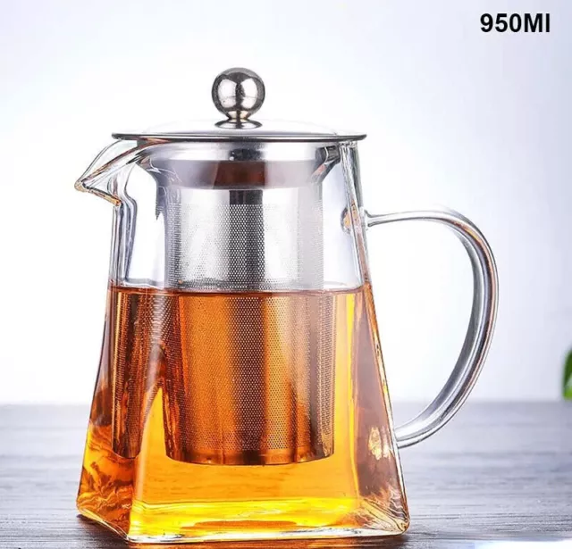 Heat Resistant Glass Teapot Tea Sets Clear Kettle Flower Puer Tea Infuser Pot