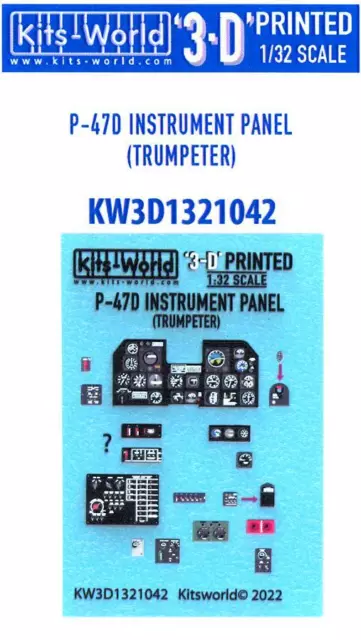 Kits World Decals 1/32 P-47D THUNDERBOLT INSTRUMENT PANEL Trumpeter
