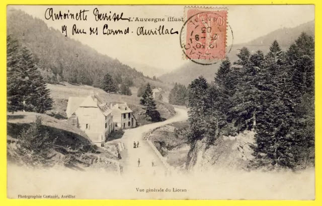 cpa Auvergne 15 Vue générale du LIORAN (Cantal) Photo Castanié Aurillac Dos 1900