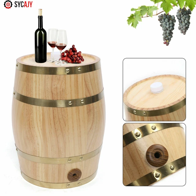 10L Barrel Cask Wooden Storage Wine Brandy Whiskey Beer Dispenser Keg New