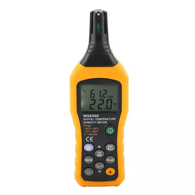 MS6508 Digital Temperature Humidity Meter, Digital Psychrometer Thermometer H...