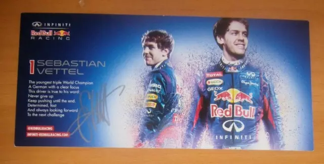 AUTOGRAPH Sebastian Vettel Red Bull Signed F1 Formula 1 Autograph Card