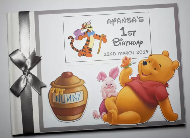 Winnie the Pooh birthday guest book, winnie the pooh album, birthday gift