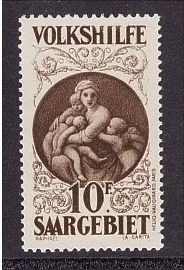 Saar, Saargebiet, 134 I , Plattenfehler, Madonna, postfrisch, geprüft (21006)