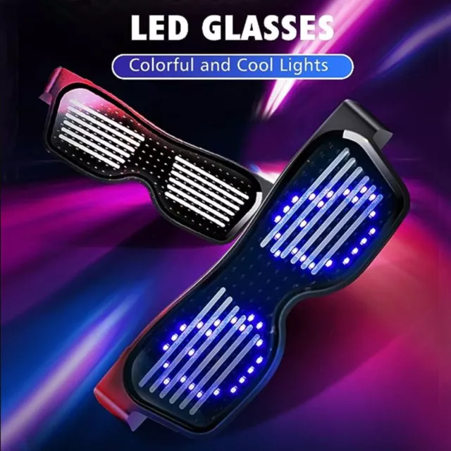Luminous Glasses LED Light Up Visor Eyeglasses Rechargeable for Costume Neon DJ