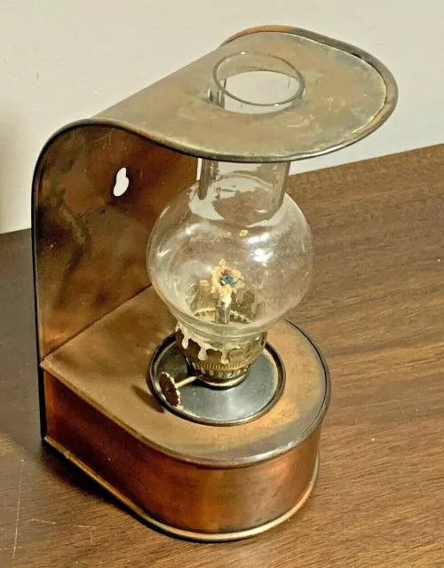 Vintage PENCO Copper Tone Oil Lantern Lamp -Hong Kong- New Bedford Massachusetts