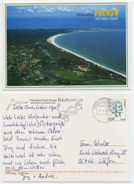 58962 - Ostseebad Prerow auf dem Darß - Luftbild - AK, gelaufen 2.4.2002