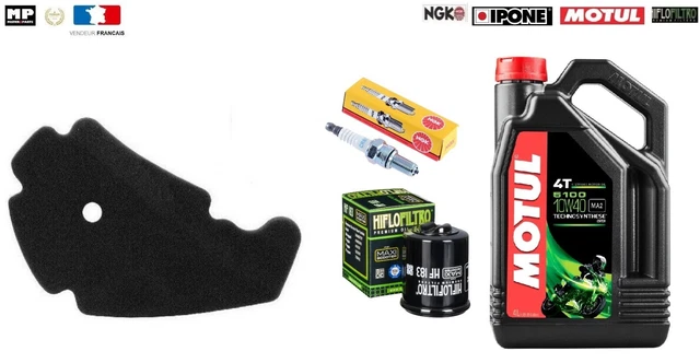 Kit De Vidange Complet Pour MBK Skycruiser 125 - Filtre à Air, Filtre à Huile Hiflofilto, Bougies + 2L Huile