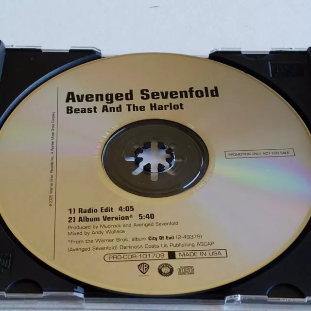 Avenged Sevenfold Beast and The Harlot Promo CD Radio Edit Album 2005 Warner