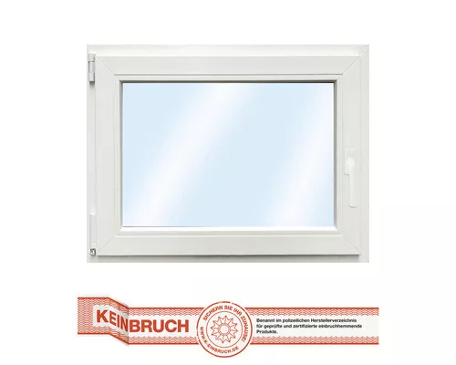 Kunststofffenster 1-flg. RC2 VSG ARON Basic weiß 850x750 mm DIN Links