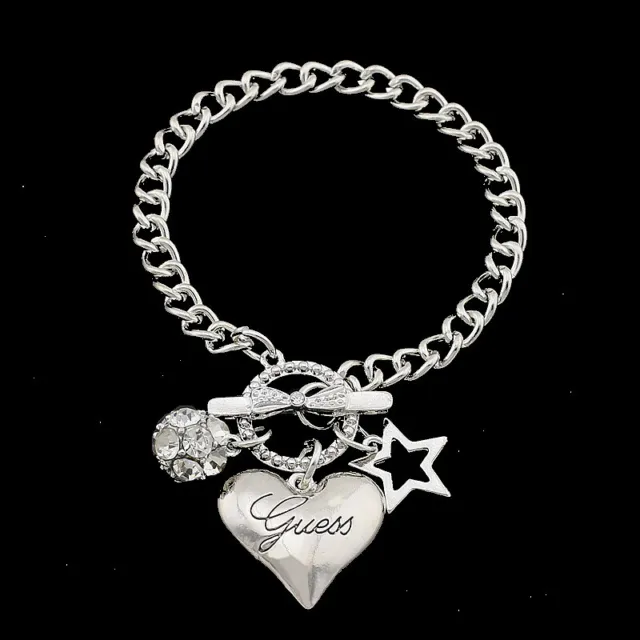 Love Heart Star Ball Charm Pendant Chain Cubic Zirconia Women Fashion Bracelet