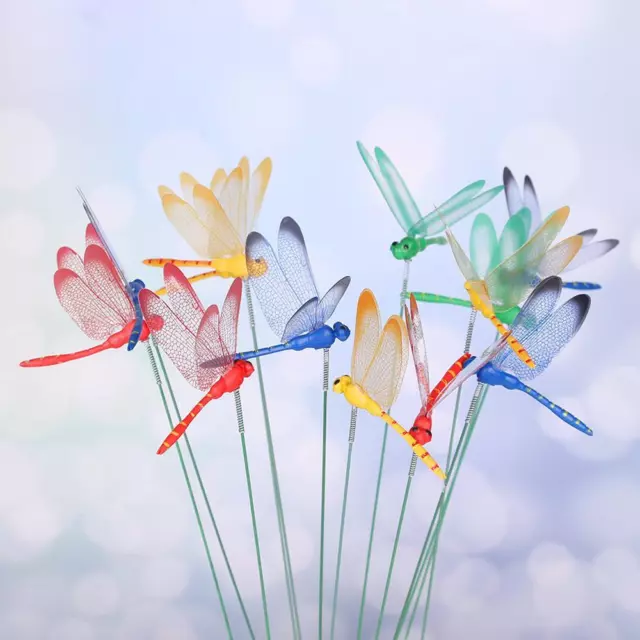 Decor Yard Simulation Butterfly With Stem Artificial Dragonfly Thin Stick