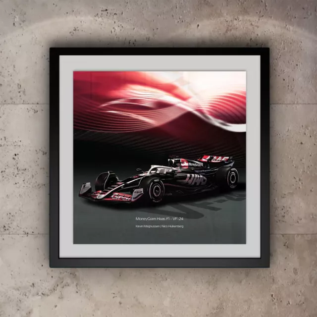 Haas F1 Car Poster | VF-24 | Kevin Magnussen | Nico Hulkenberg | Print-Wall Art