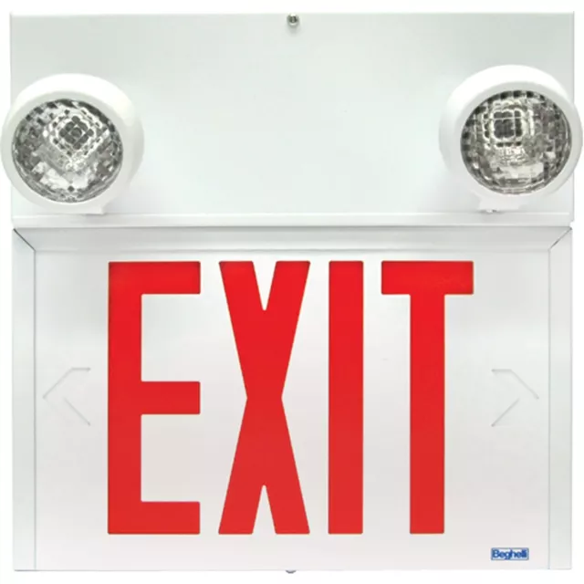 Beghelli Steel Exit LED Sign Combination Unit XB929 SLE636RUM Hardwired New