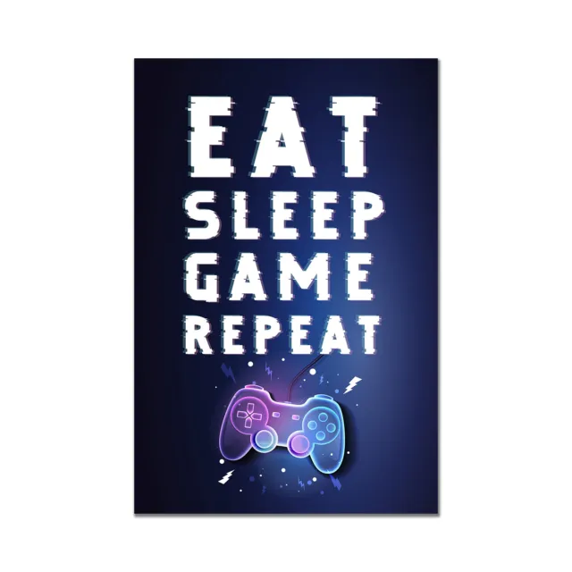 A1 Poster - Eat Sleep Game Repeat Gaming Gamer Boys Large Art Print Gift #76236