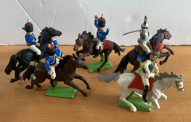 Britains Deetail Waterloo Mounted 5 Napoleonic Cavalry Soldiers Made in England