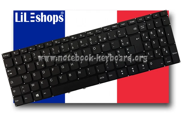 Clavier AZERTY Français Neuf Pour Lenovo Ideapad - Gris, Disposition Complète