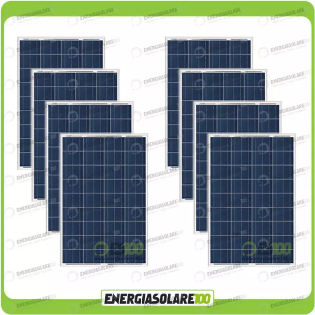 8 Panneaux solaires photovoltaïques 100W 12V polycristallins Bateau à cabine Pma